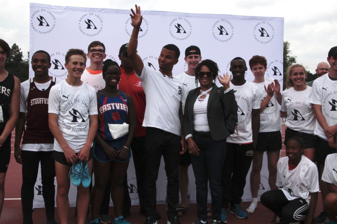 Andre with students